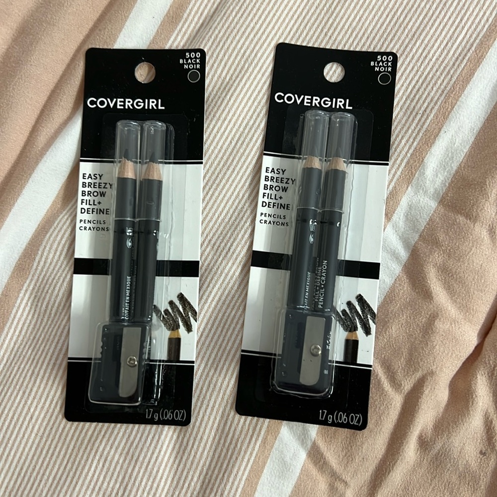 1 covergirl black noir eyebrow pencil (set of 2)